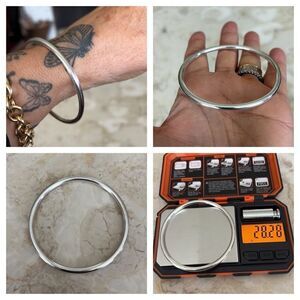 Michael Hill Solid Round 925 Sterling Silver Heavy Bangle Bracelet 28.28 grams